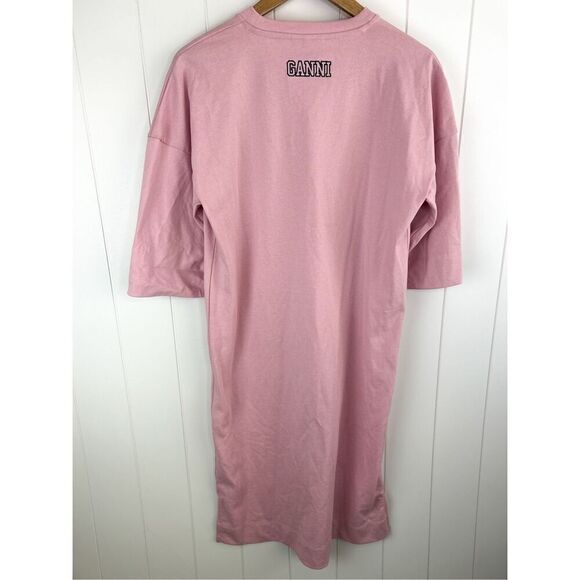 Ganni Software Recycled Cotton‎ Blend Jersey T Shirt Dress Lilac XS Oversized - Picture 6 of 12